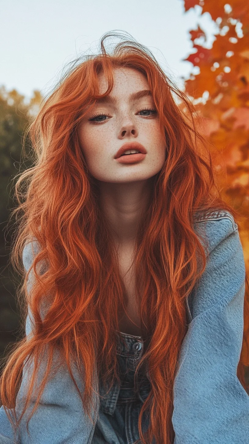 Effortlessly Glamorous: Embrace Luscious Waves with Vibrant Red Tresses