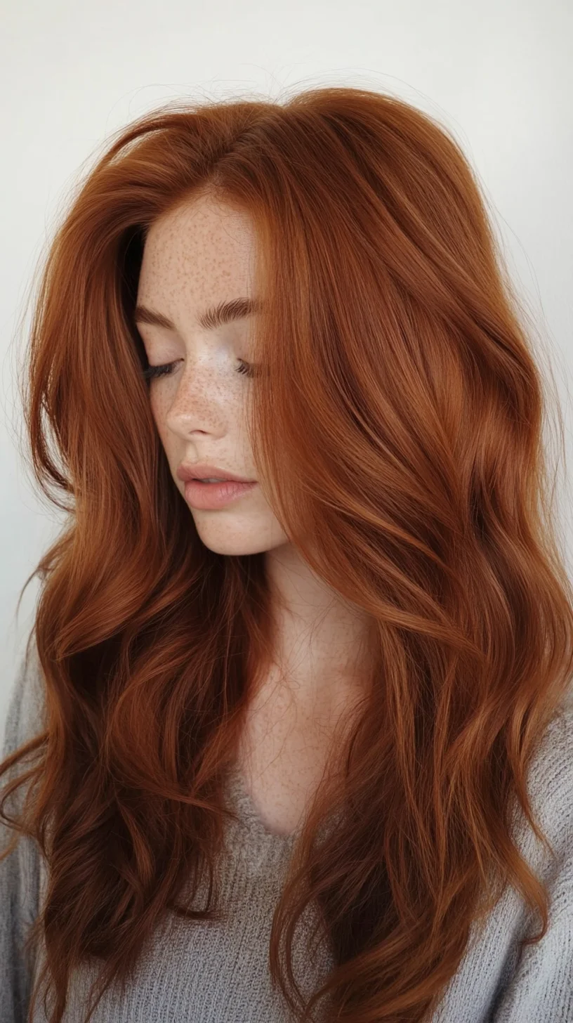 Effortlessly Glamorous: The Flowy Copper Waves for a Stunning Look