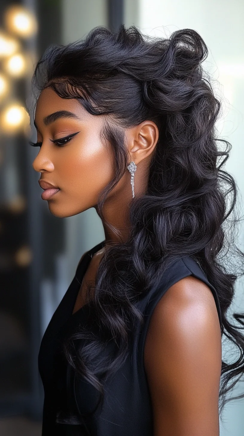 Effortlessly Glamorous: Voluminous Waves with Elegant Face-Framing Layers