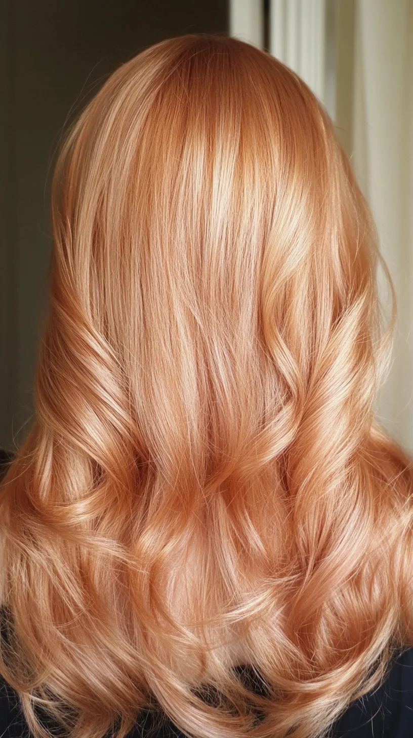 Effortlessly Glamorous: Wavy Rose Gold Tresses Perfect for Every Occasion