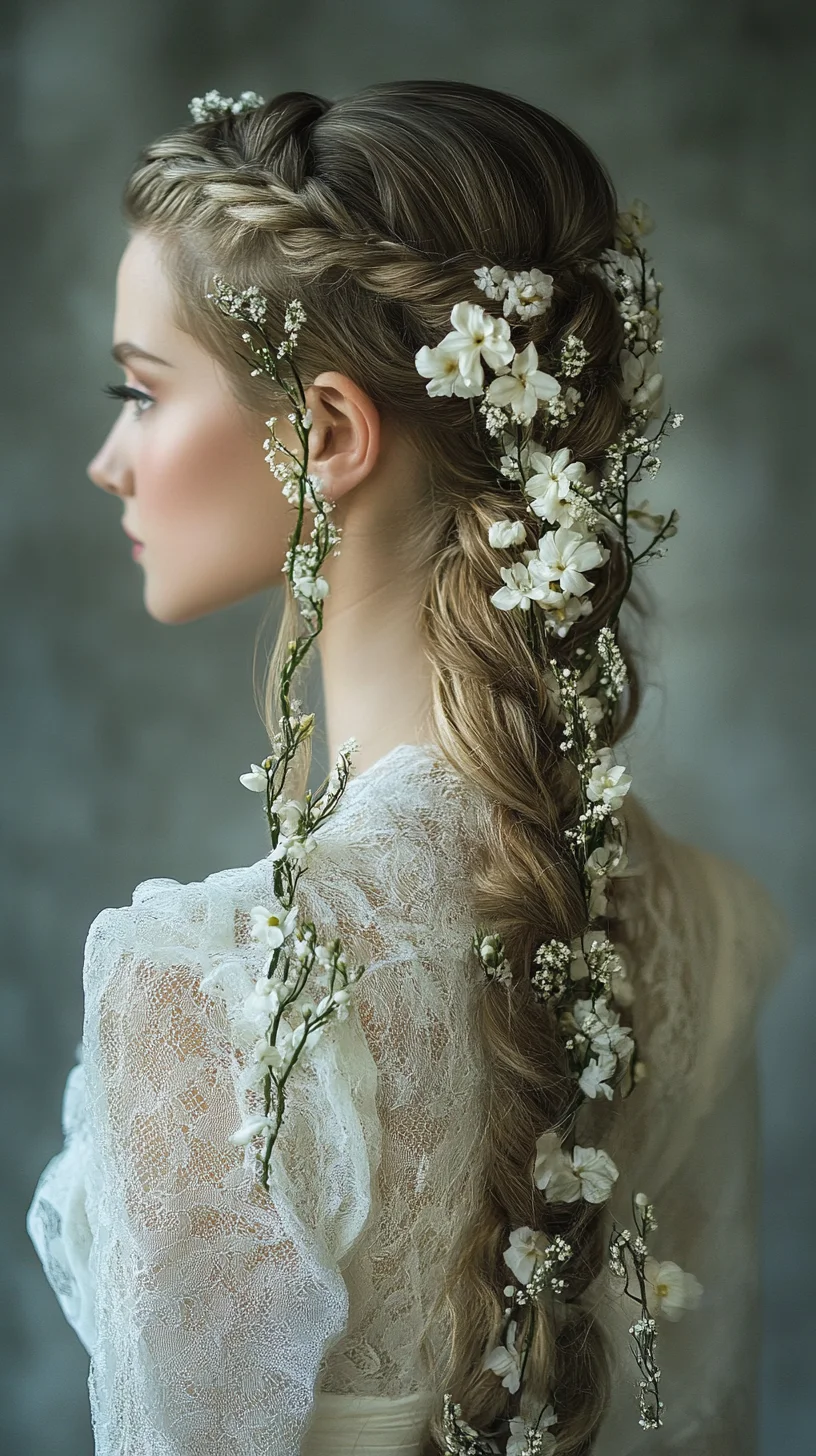 Effortlessly Romantic: A Floral-Inspired Braid for a Whimsical Touch