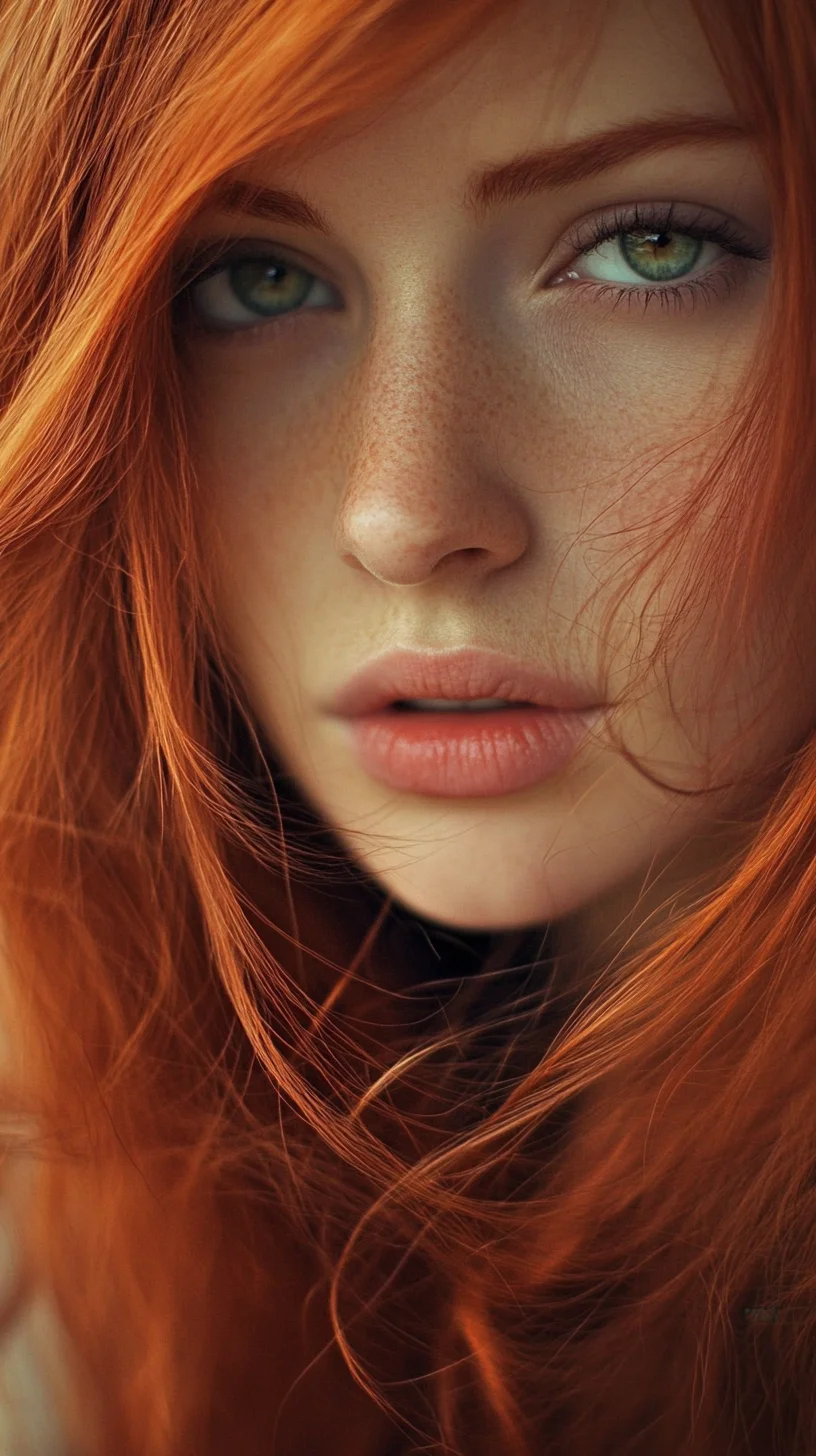 Effortlessly Vibrant: Embrace the Luscious Waves of Rich Auburn Hair