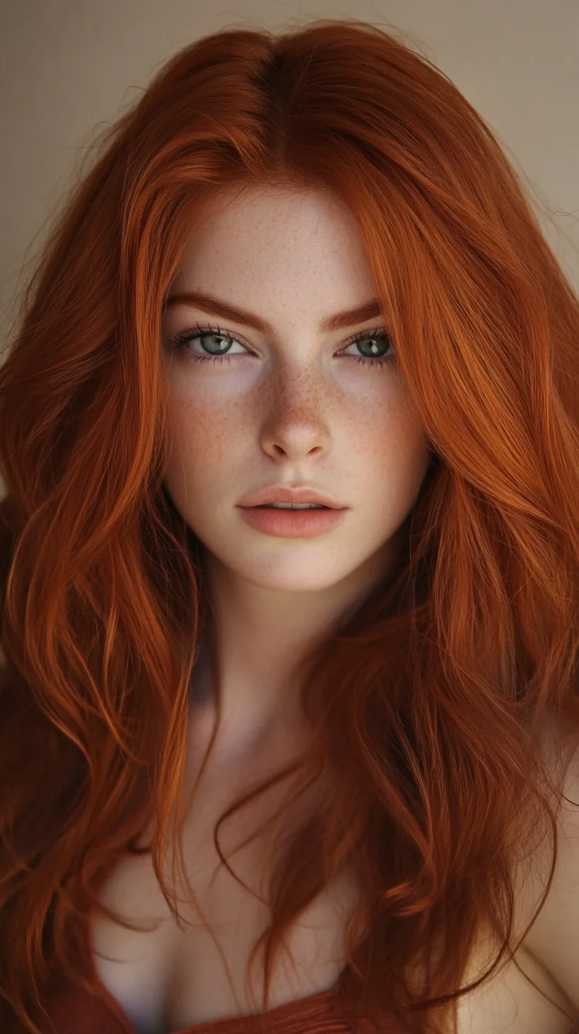 Effortlessly Wavy: The Stunning Red Mane with Volume and Texture