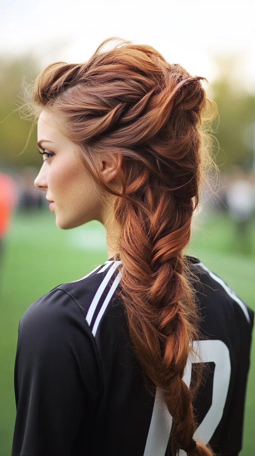 Elegant Braided Updo: A Blend of Sophistication and Sporty Charm