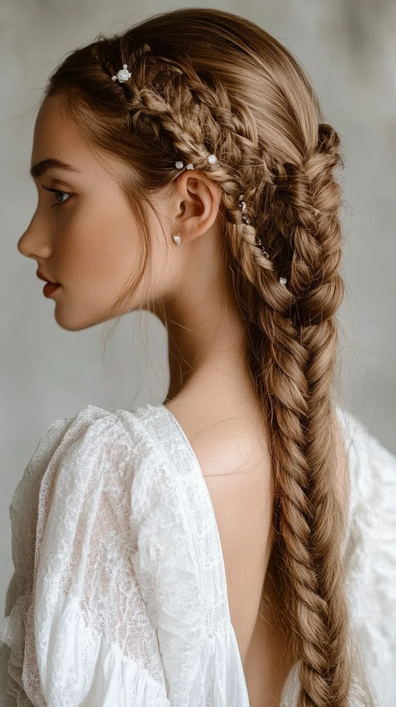 Elegant Braided Updo: A Chic Blend of Sophistication and Whimsy