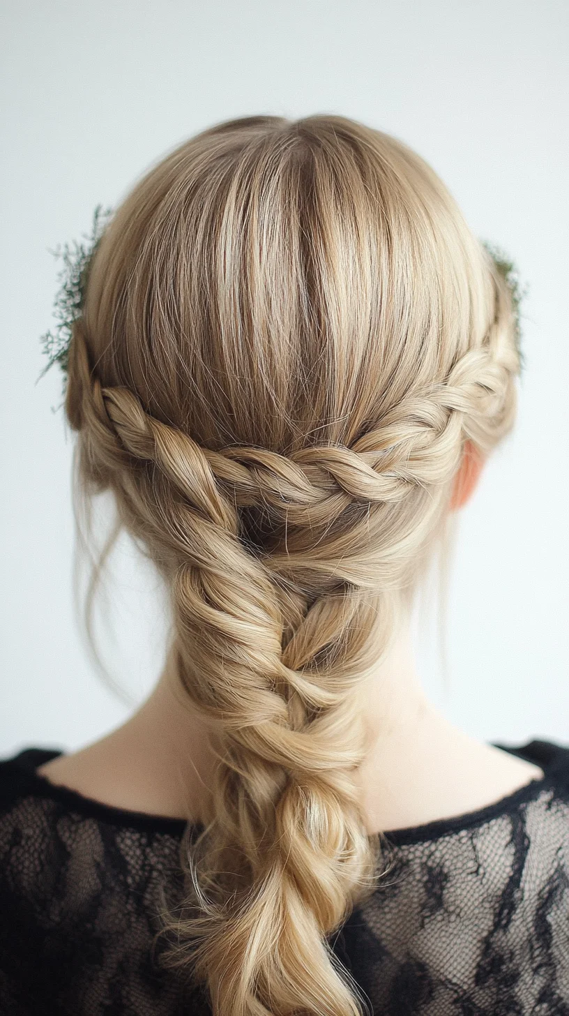 Elegant Braided Updo with Floral Accents for a Charming Look