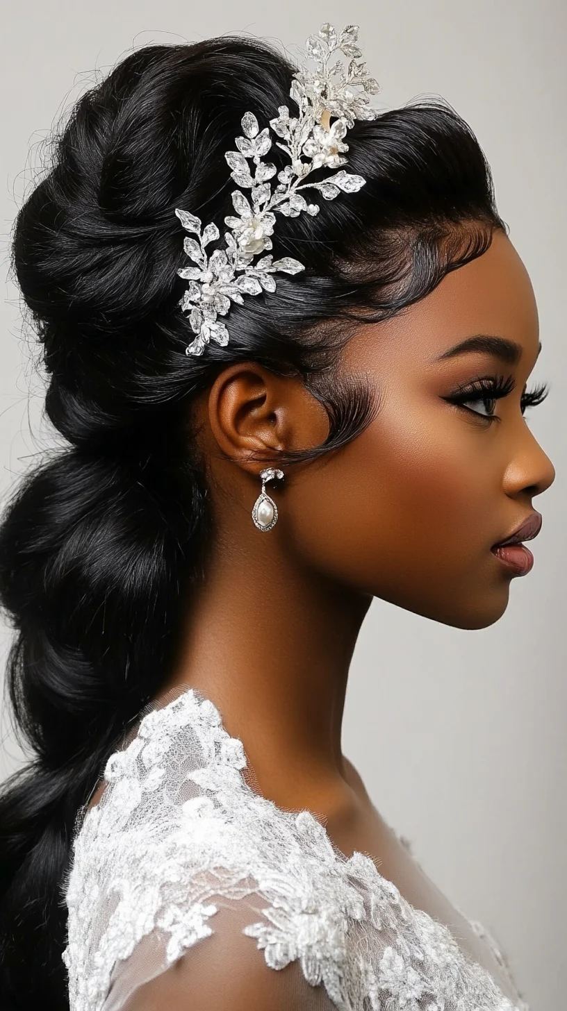 Elegant Braided Updo with Sparkling Accents for Timeless Glamour