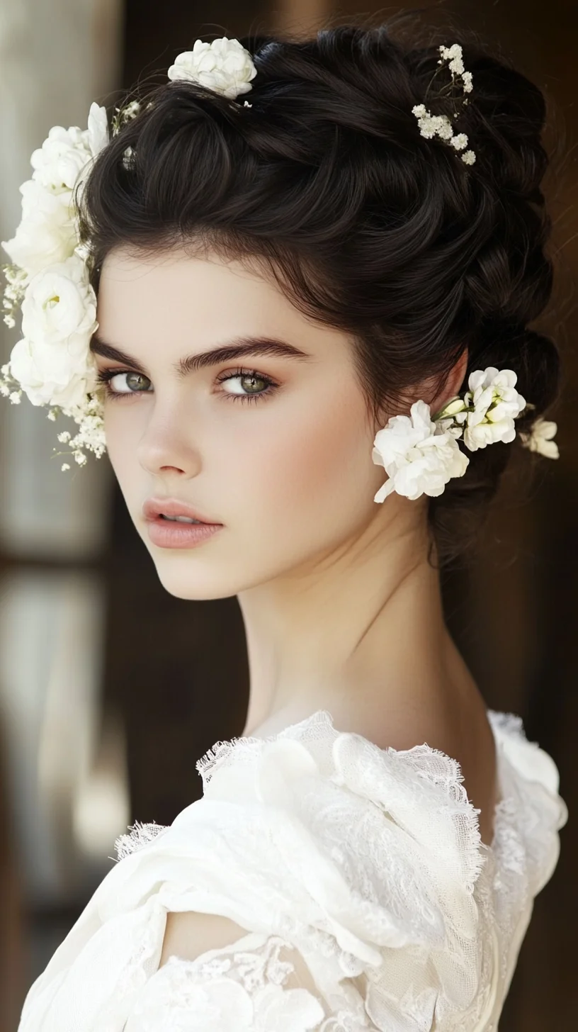 Elegant Floral Updo: A Romantic Hairstyle Perfect for Special Occasions