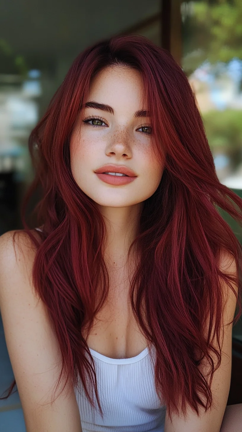 Elevate Your Look with Luscious, Flowing Raspberry Red Waves