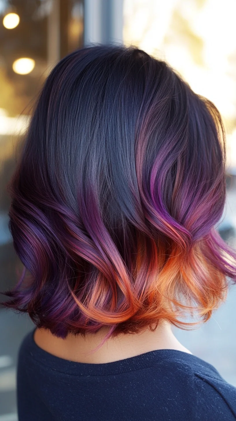 Embrace Bold Elegance: The Radiant Purple Ombre Bob