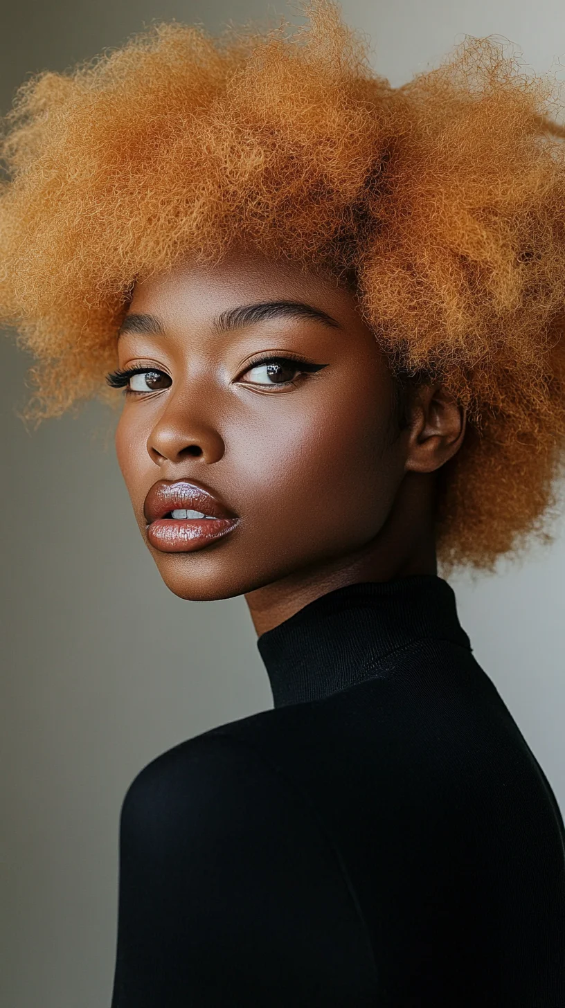 Embrace Boldness: The Fluffy Orange Afro with Defined Features