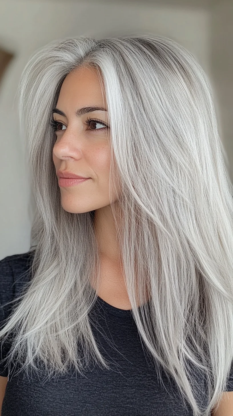 Embrace Effortless Elegance with Luscious Long Silver Strands