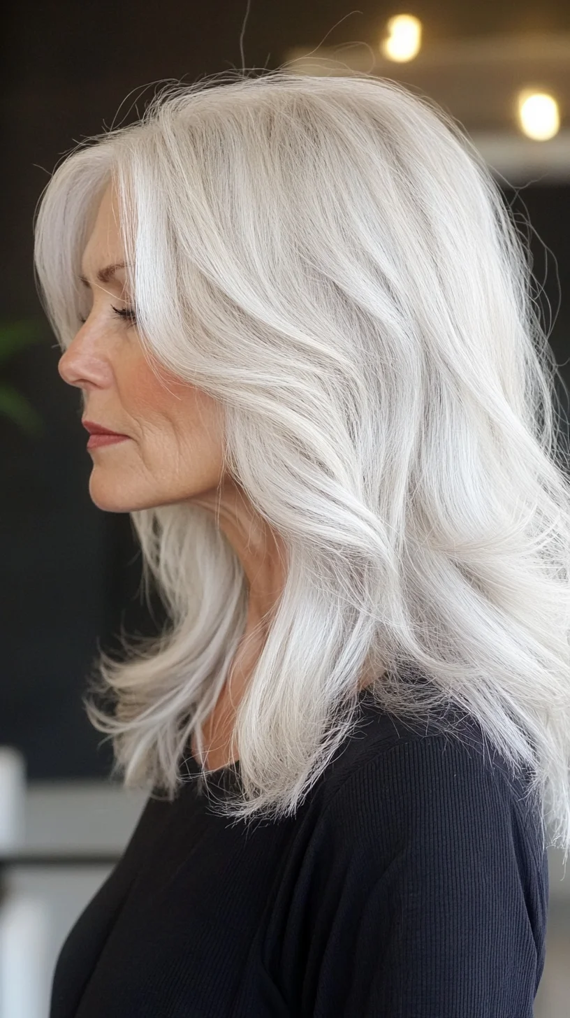 Embrace Effortless Elegance with Luscious Long Silver Waves