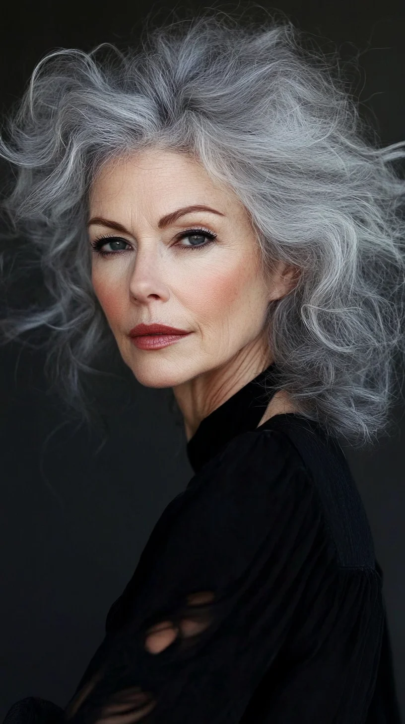 Embrace Effortless Elegance with Voluminous Silver Locks