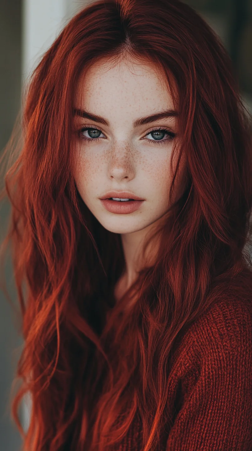 Embrace Effortless Waves with Stunning Fiery Red Tresses