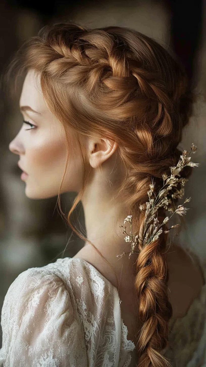 Embrace Elegance: The Bohemian Braided Crown With Floral Accents