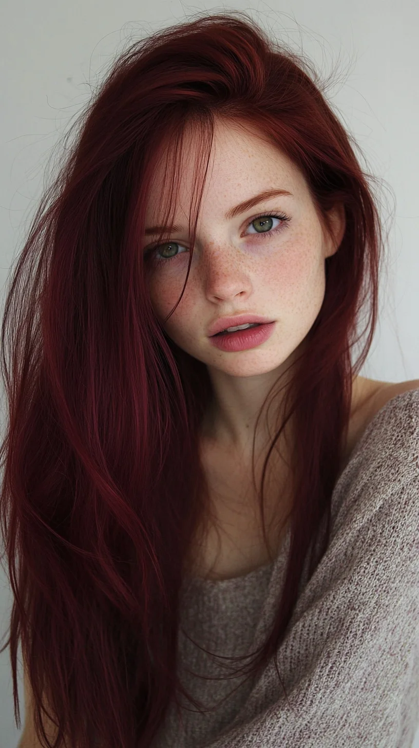 Embrace Rich Radiance: The Alluring Long Red Hair with Casual Elegance