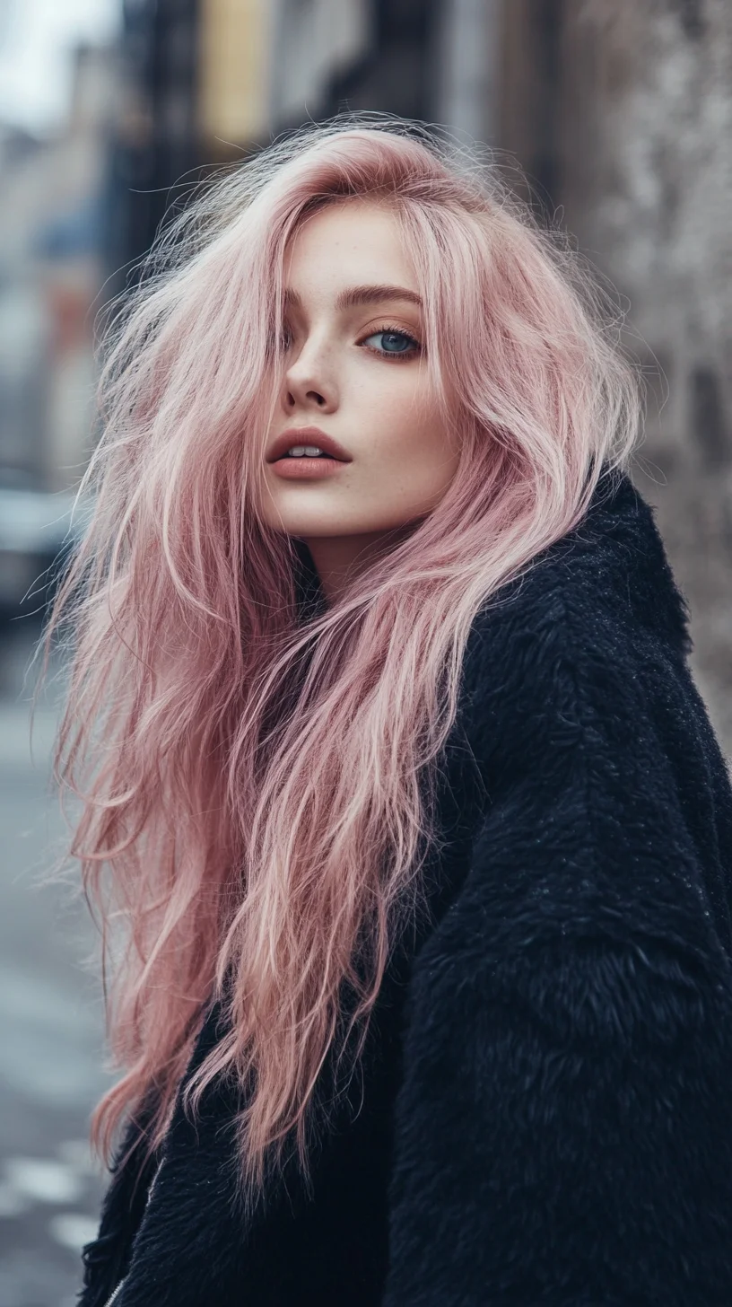 Embrace the Boho Vibe: Effortlessly Tousled Blush Pink Waves