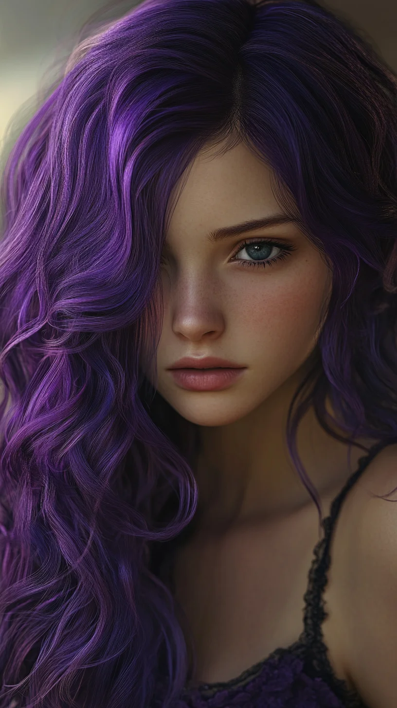 Embrace the Bold: Exquisite Purple Waves for an Enchanting Look