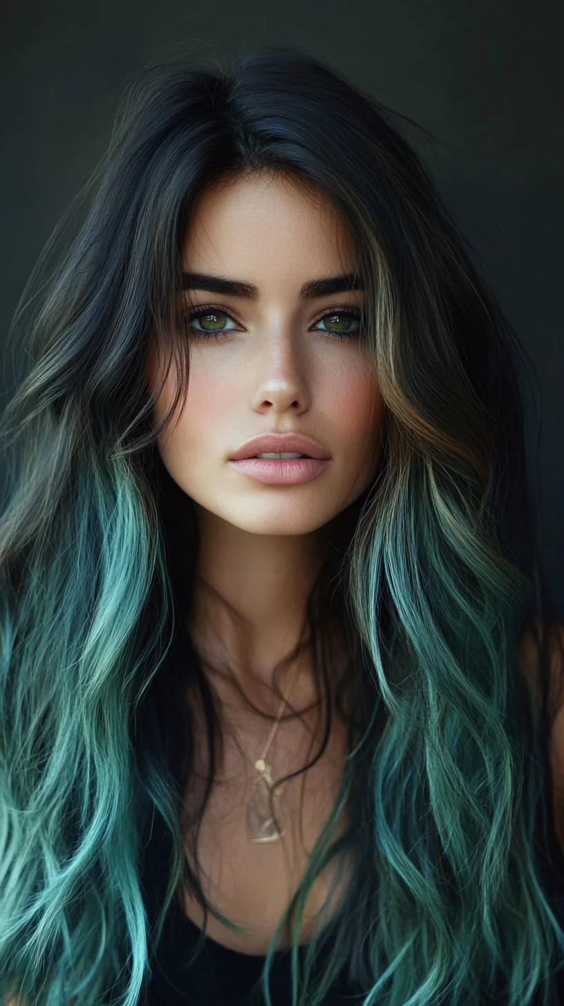 Embrace the Bold: Stunning Ombre Waves with a Touch of Teal