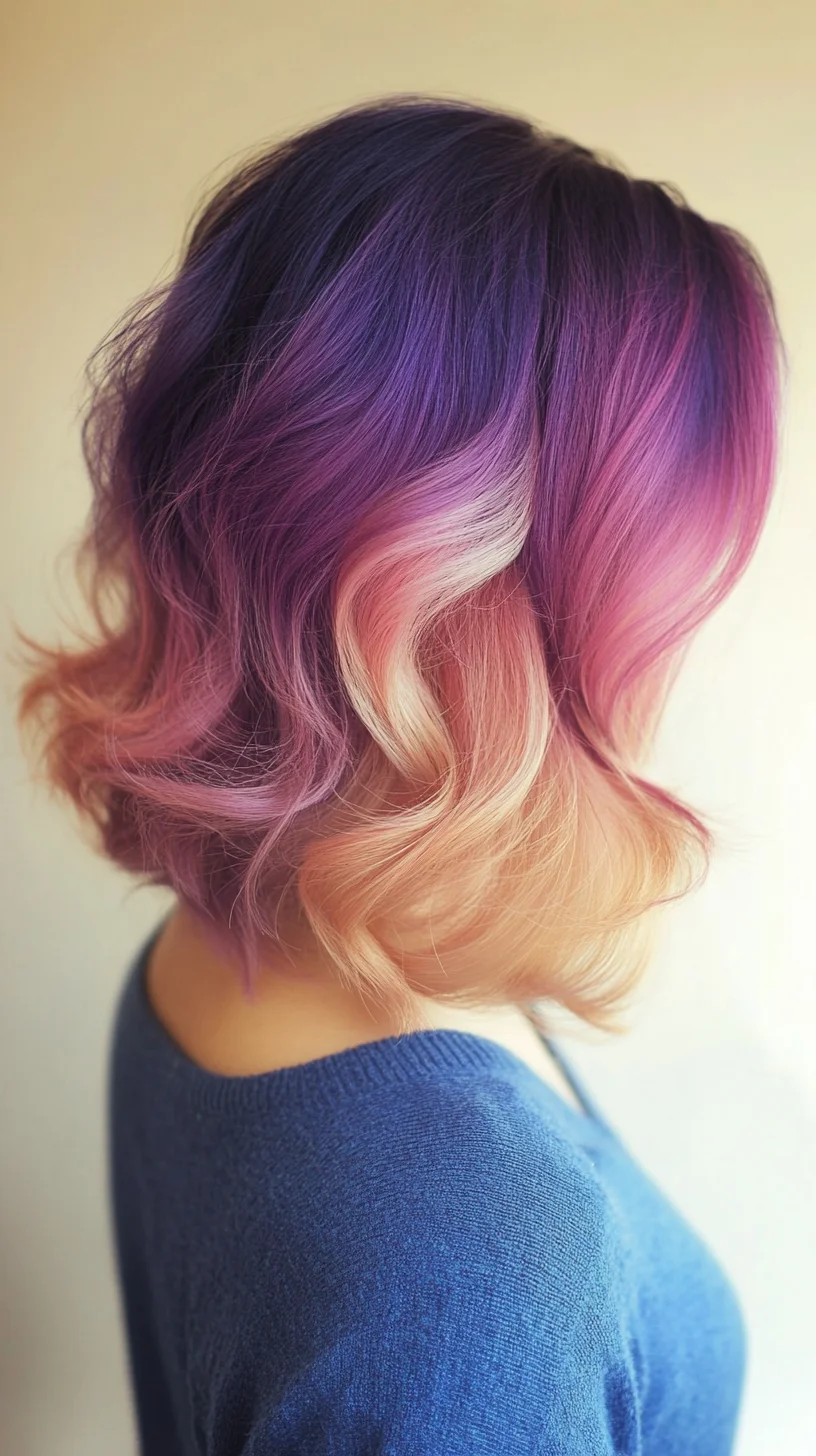 Embrace the Dreamy Ombre Waves: A Playful Blend of Pastel Hues