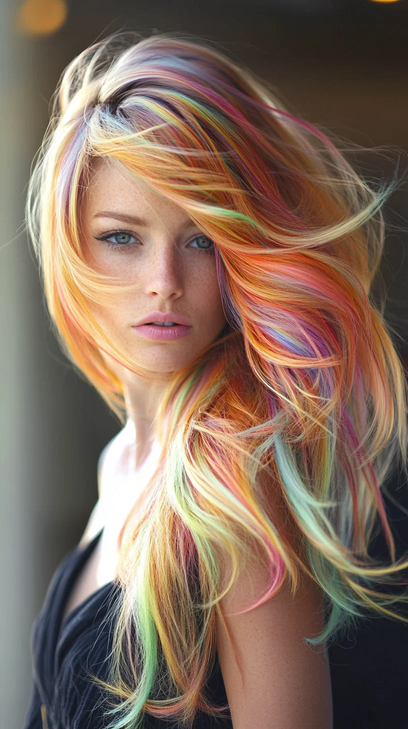 Embrace the Rainbow: A Dazzling Multi-Colored Mane That Captivates