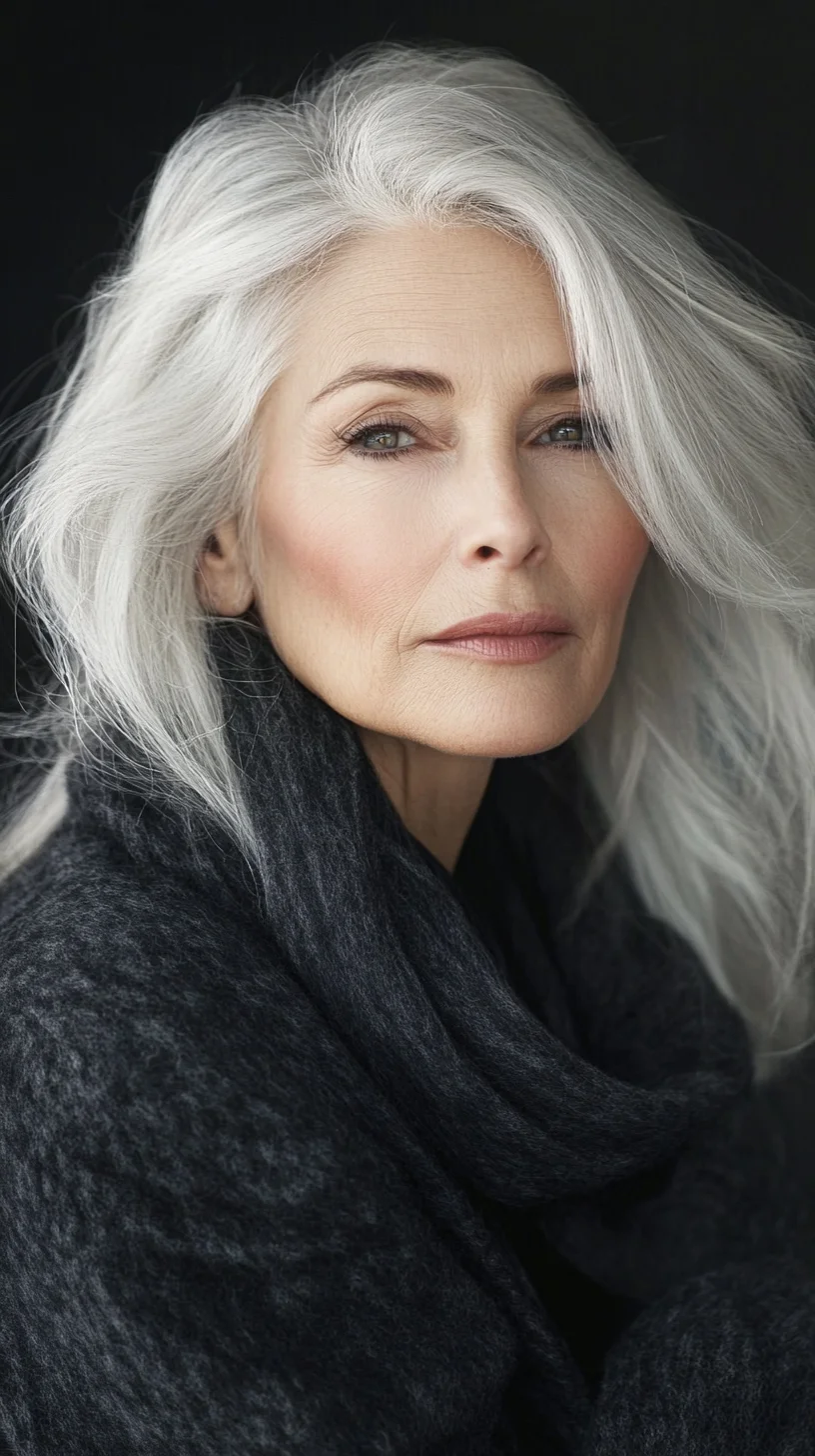 Embrace Timeless Elegance: The Effortlessly Chic Long Silver Locks