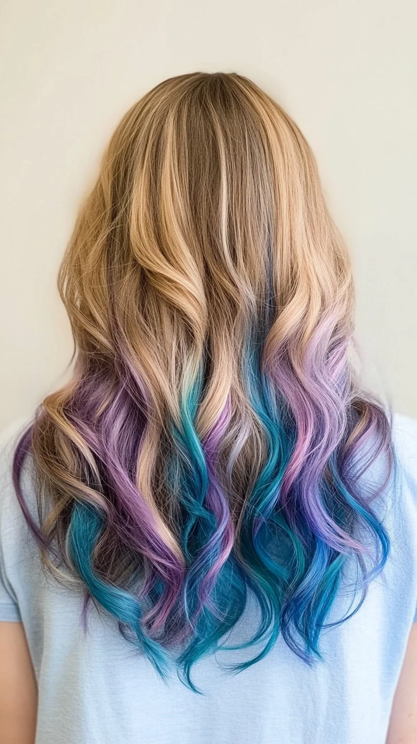 Embrace Vibrant Waves: Stunning Ombre with Blue and Purple Hues