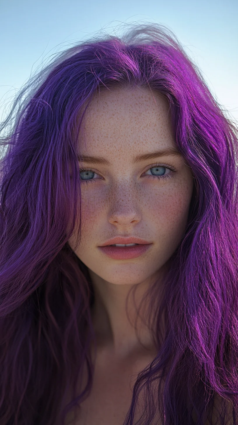 Embrace Vibrant Waves: The Alluring Purple Mane That Stands Out