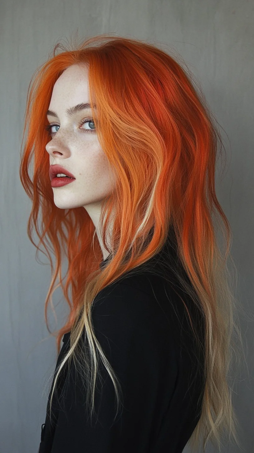 Fiery Ombre Waves: A Bold Statement of Color and Style