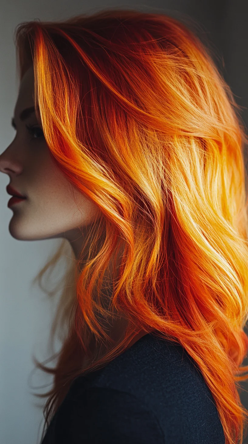 Flame-Kissed Waves: Embrace the Boldness of Fiery Orange Tresses