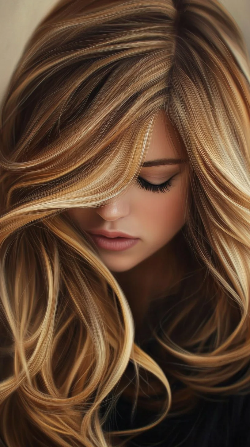 Luscious Wavy Layers with Sun-Kissed Highlights for Radiant Glamour