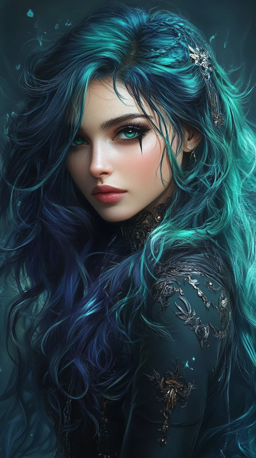 Mesmerizing Ocean Waves: A Bold Teal and Blue Hair Statement