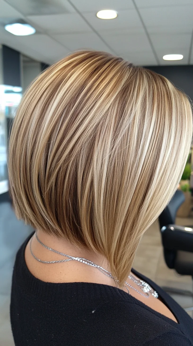 Sleek and Chic: The Perfect Textured Bob with Stunning Highlights