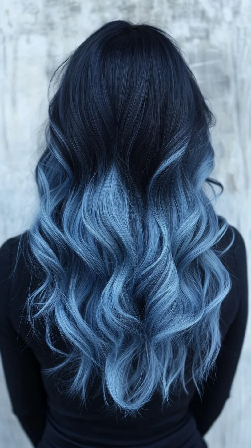 Stunning Ombre Waves: Elevate Your Look with Bold Blue Tones