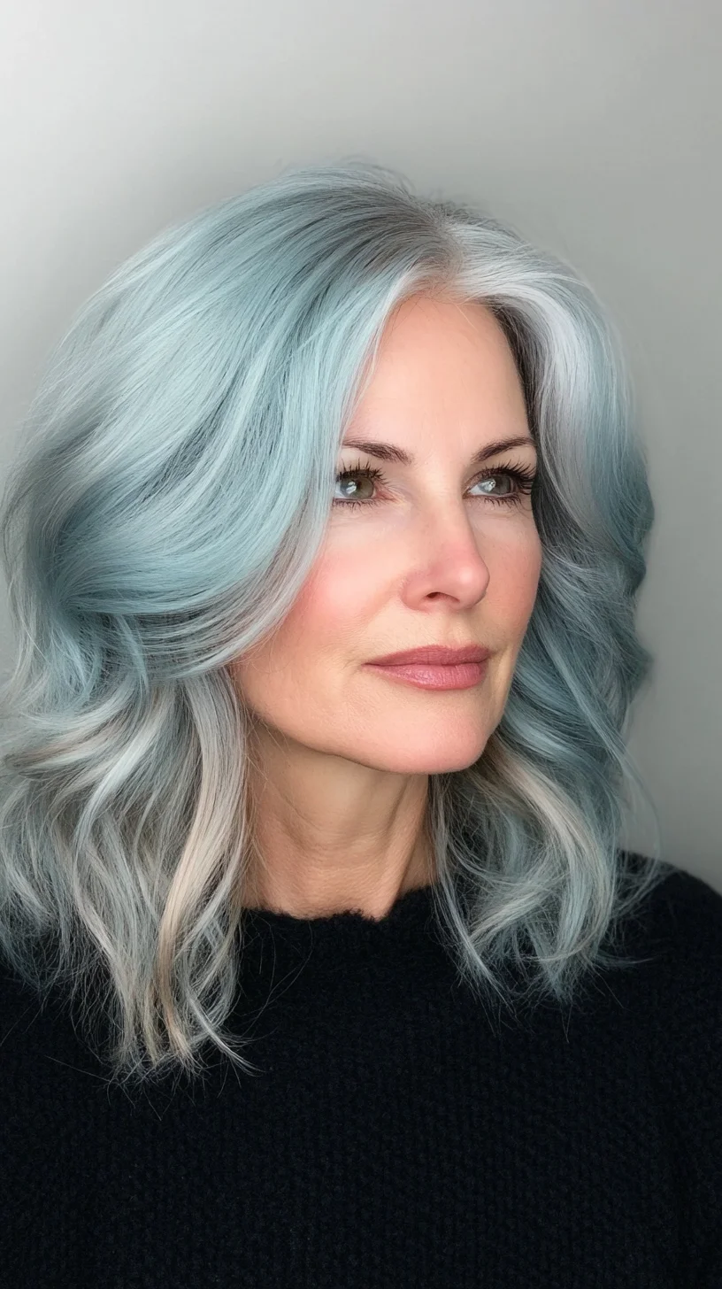 Stylish Silver Waves with a Touch of Blue: A Modern Elegance