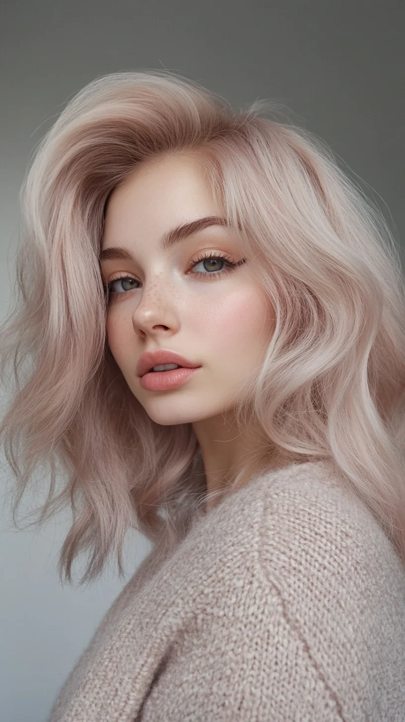 The Effortless Chic: Soft Waves with a Blush Tint for Modern Elegance