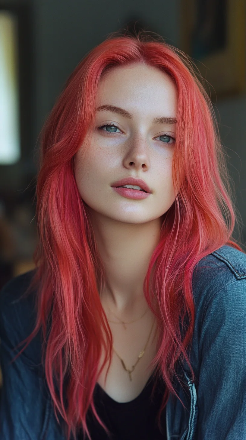 Vibrant Coral Waves: Embrace Bold Color and Effortless Elegance