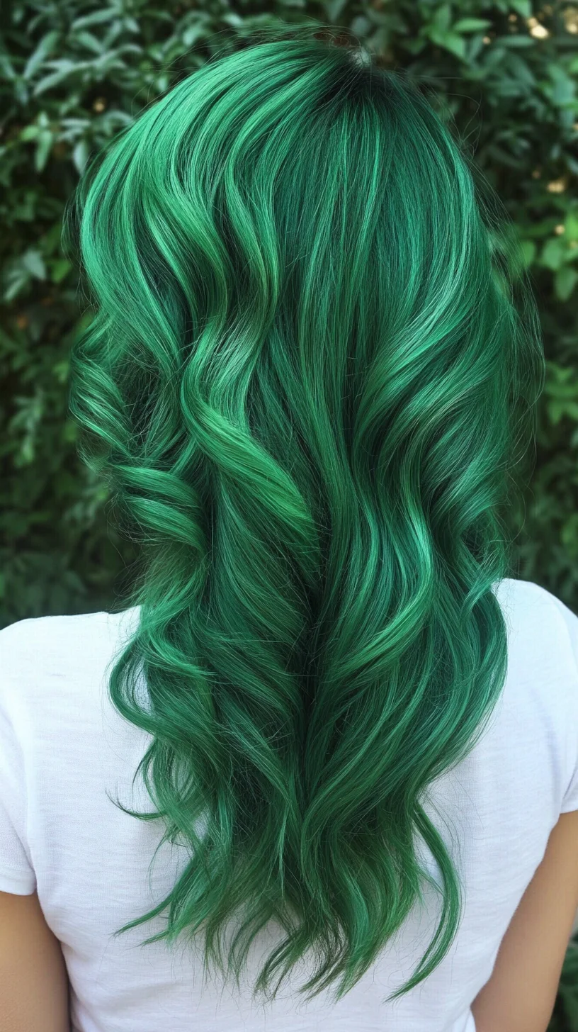 Vibrant Emerald Waves: Bold Color Meets Effortless Elegance