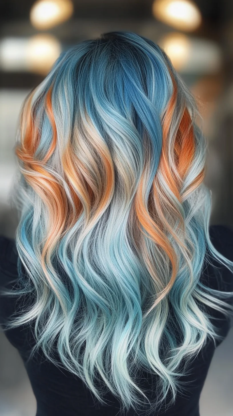 Vibrant Ocean Waves: A Stunning Blend of Blue and Orange for Bold Statements