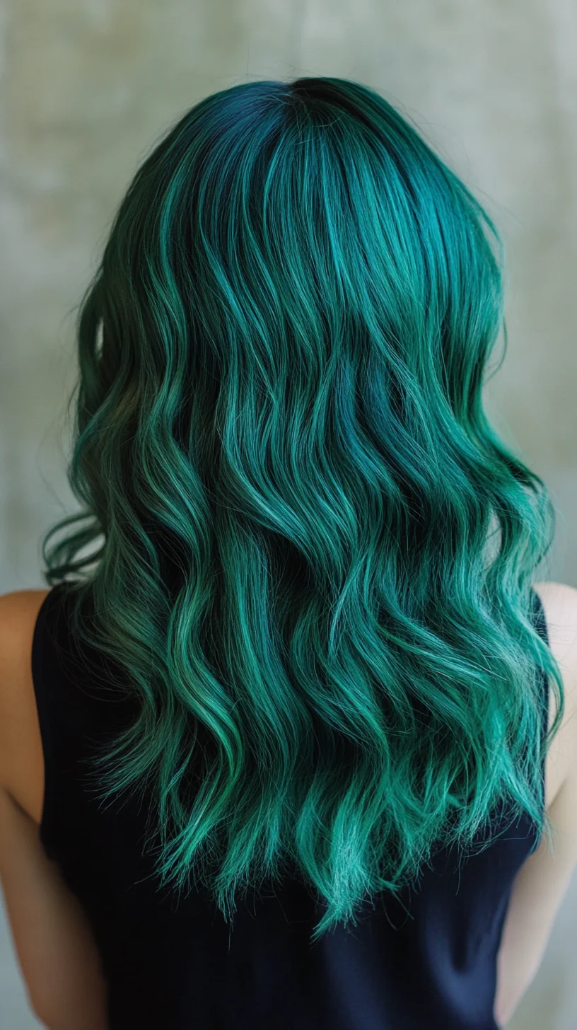 Vibrant Ocean Waves: Embrace Rich Aqua Tresses for a Bold Look