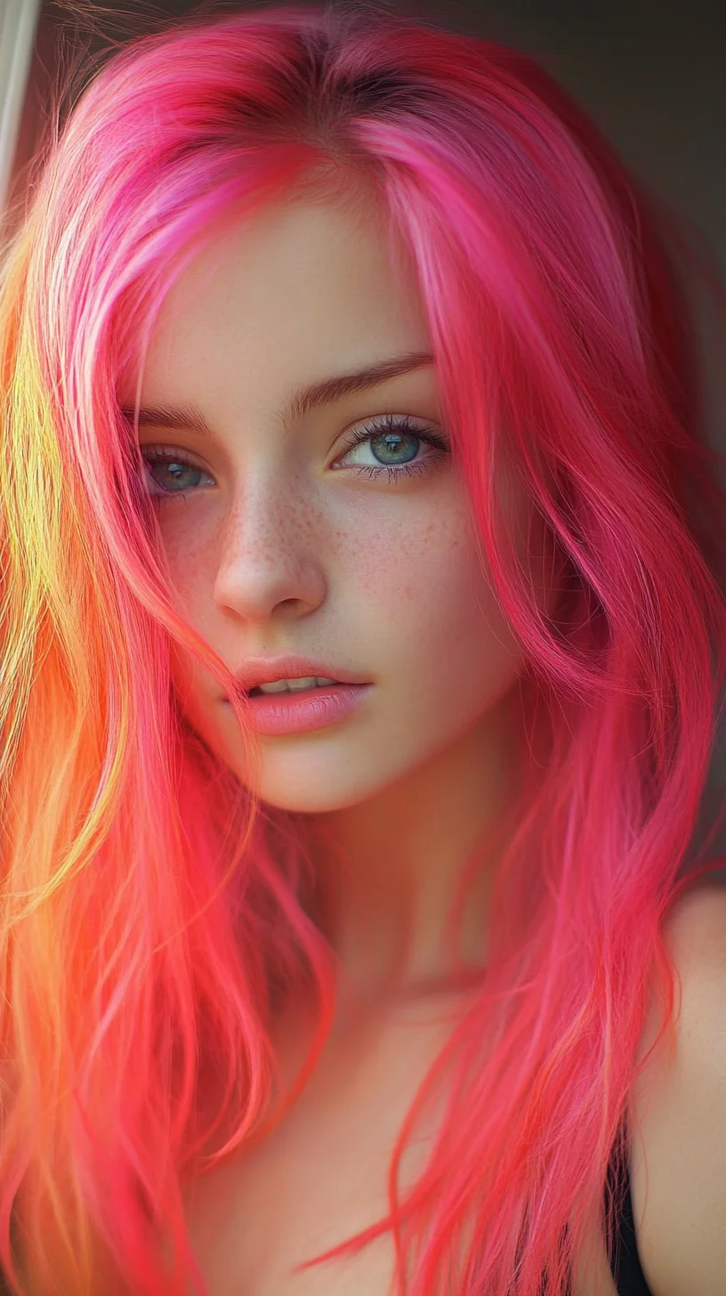 Vibrant Ombre Waves: A Stunning Fusion of Pink Hues