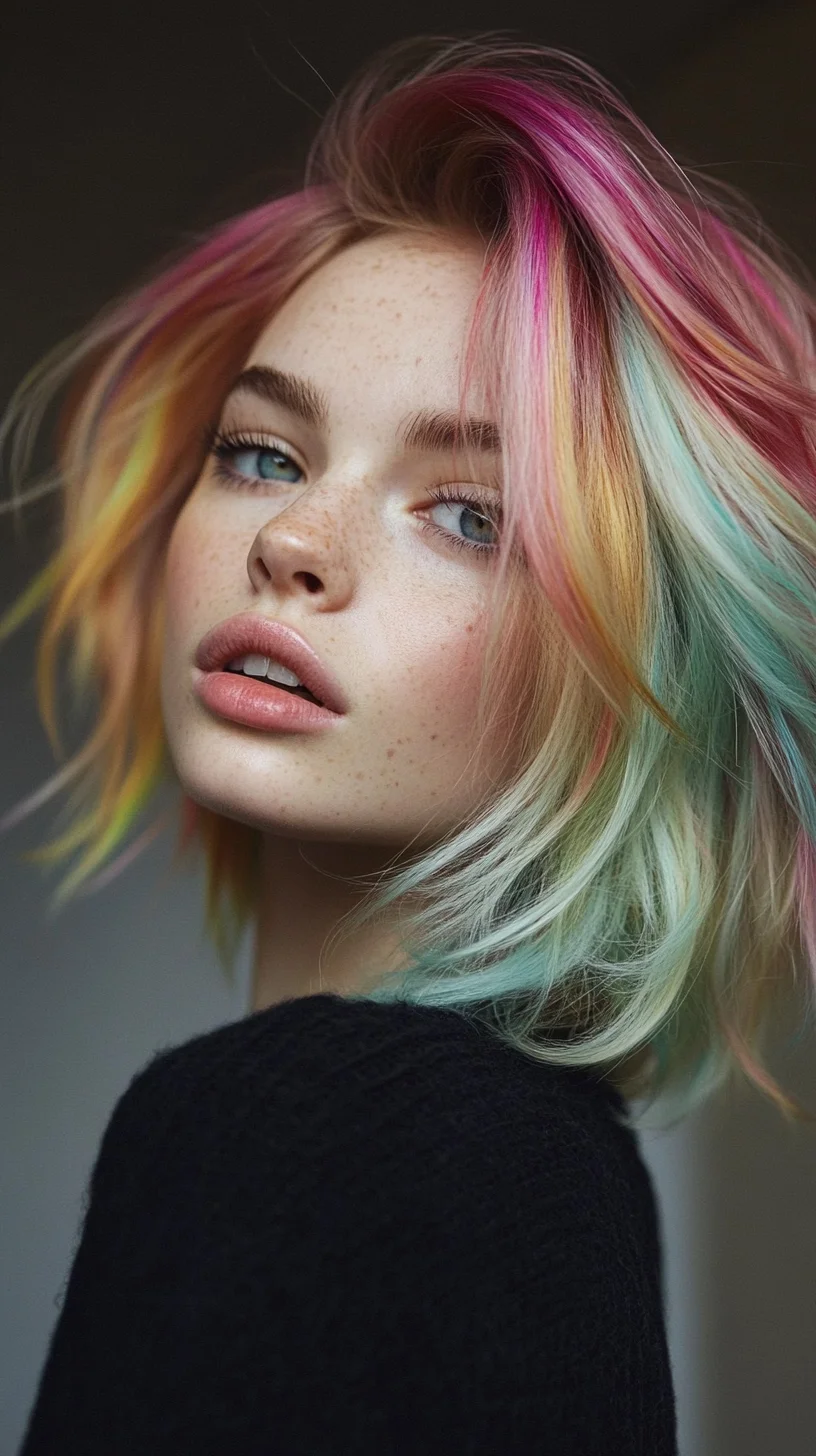 Vibrant Pastel Vibes: Embrace Colorful Elegance with This Trendy Hairstyle