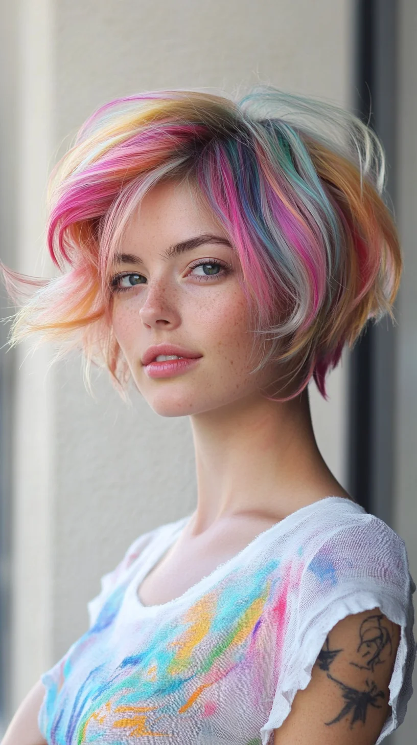 Vibrant Pixie Cut: A Playful Blend of Color and Texture