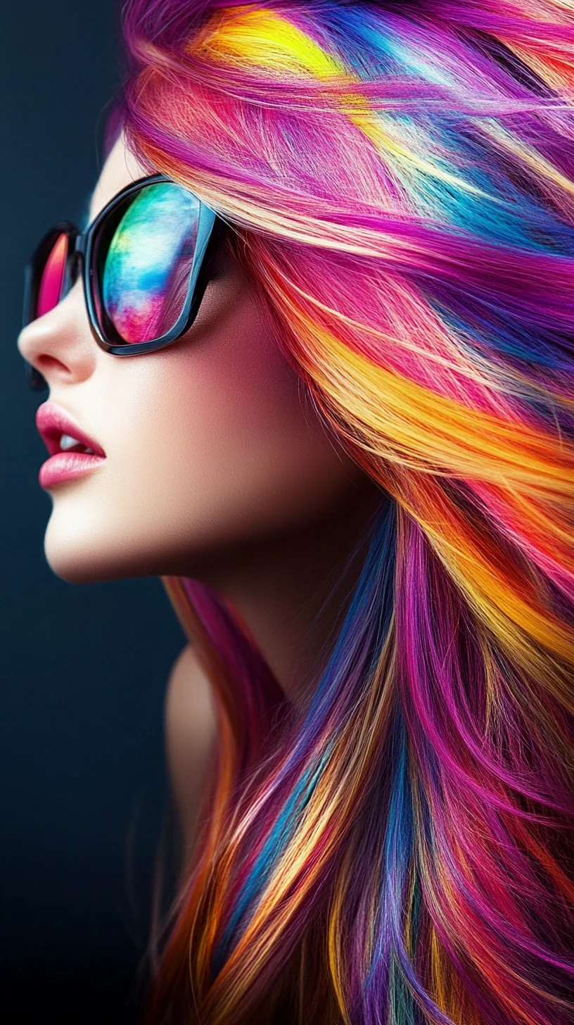 Vibrant Rainbow Waves: A Dazzling Hair Color Revolution