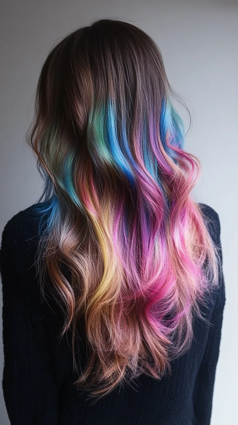 Vibrant Rainbow Waves: A Stunning Expression of Colorful Creativity