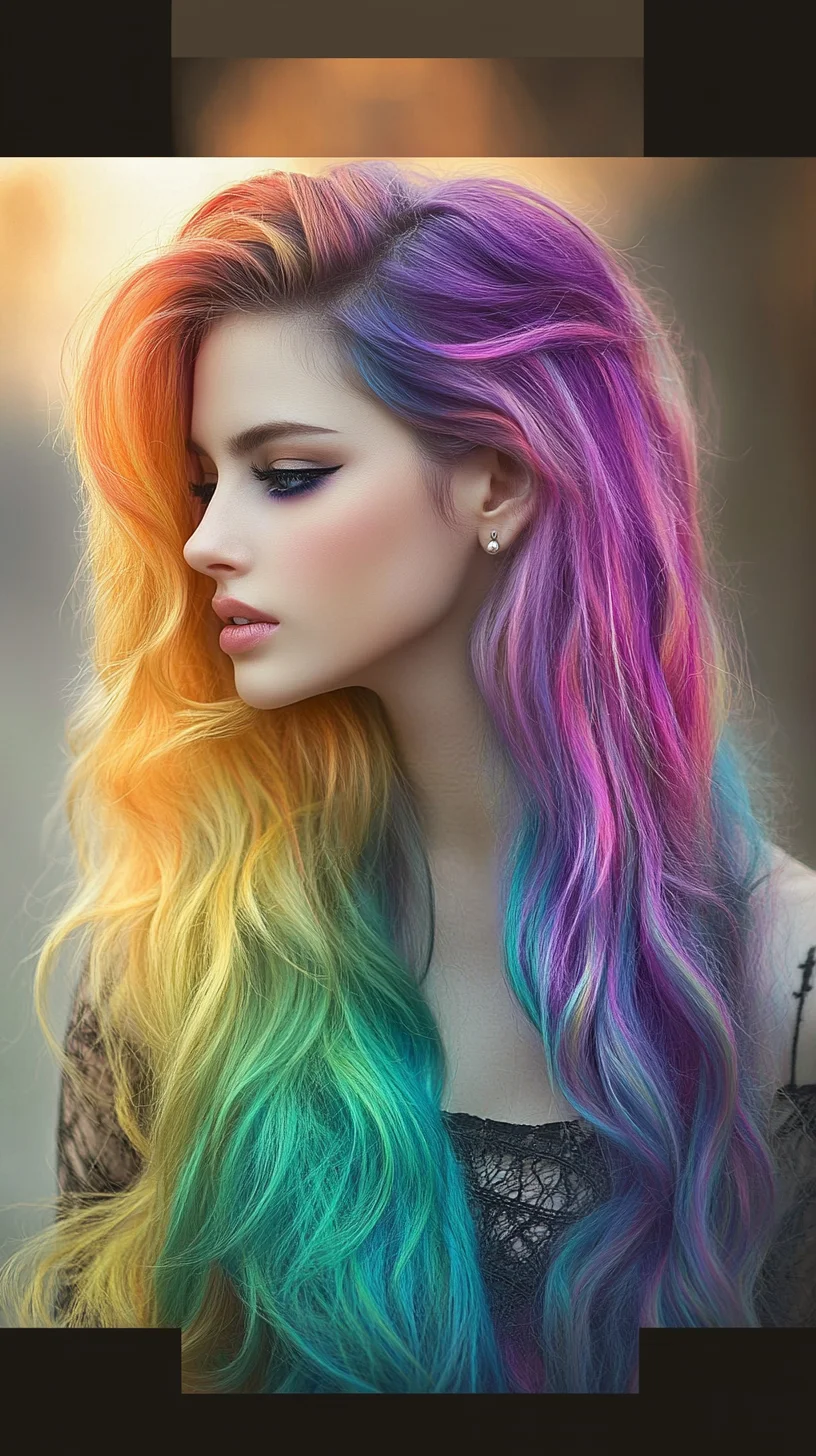 Vibrant Rainbow Waves: Embrace Your Colorful Side with Every Strand