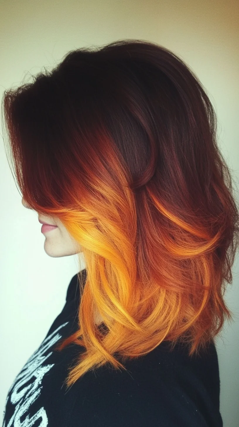 Vibrant Sunset Ombre: A Bold Blend of Warmth and Dimension