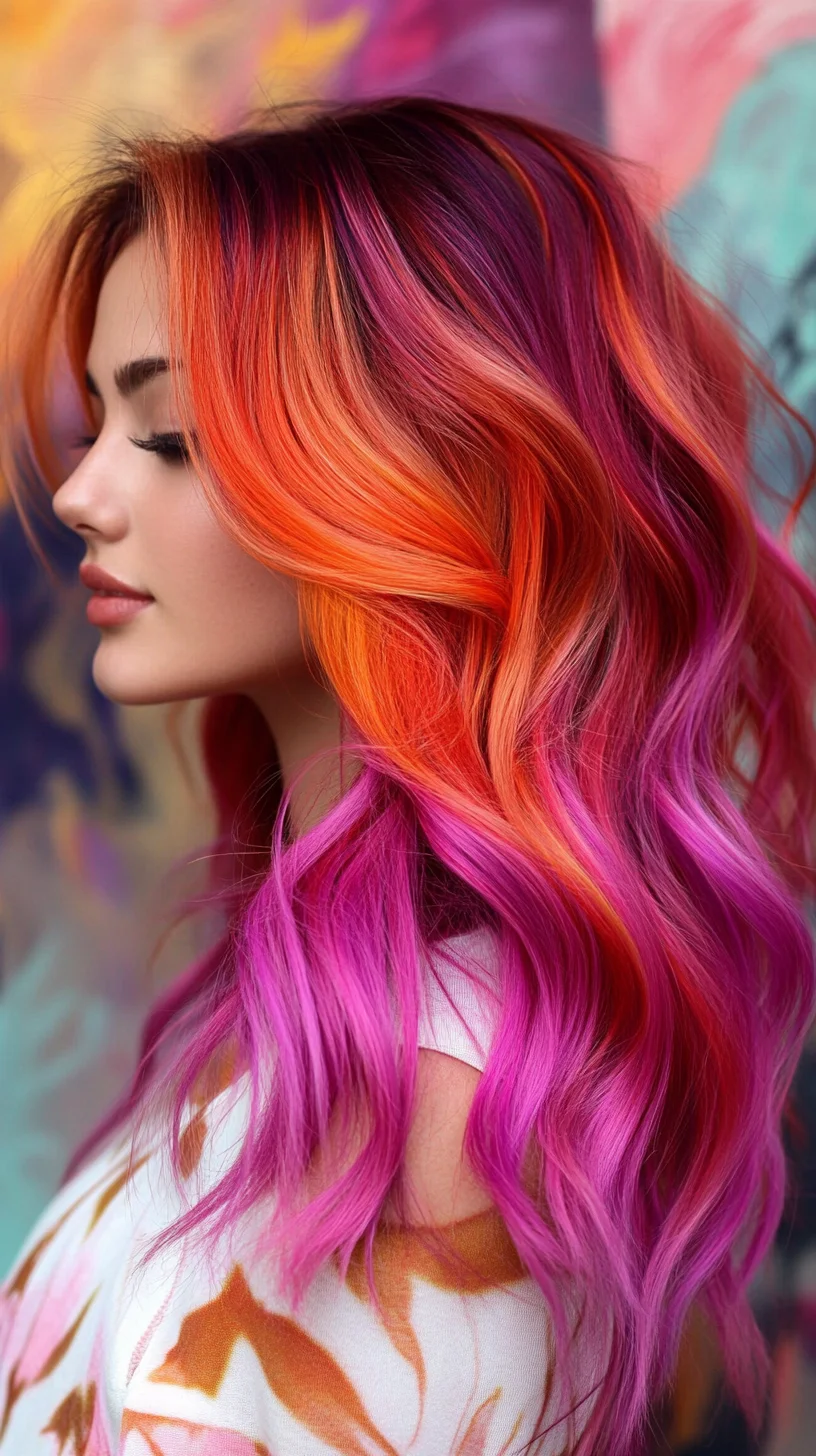 Vibrant Waves: The Ultimate Blend of Sunset Colors for Bold Hair Statements