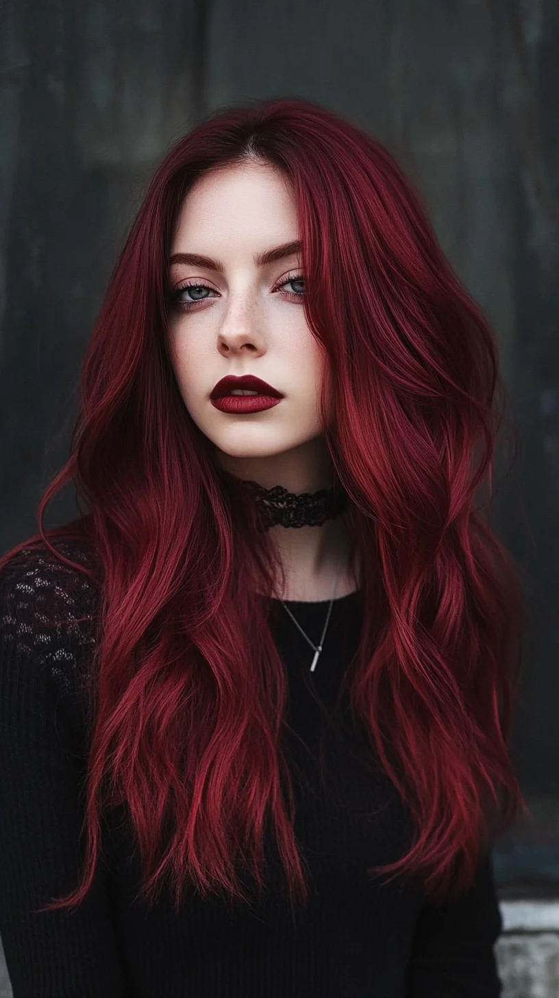 Voluminous Crimson Waves: The Bold and Beautiful Hairstyle for Every Occasion